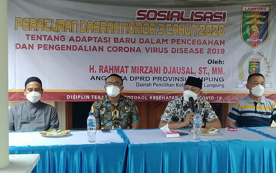 Rahmat Mirzani Djausal Anggota DPRD Lampung Berikan Sosperda Nomor 3 Tahun 2020 Kepada Warga Kelurahan Rawa laut