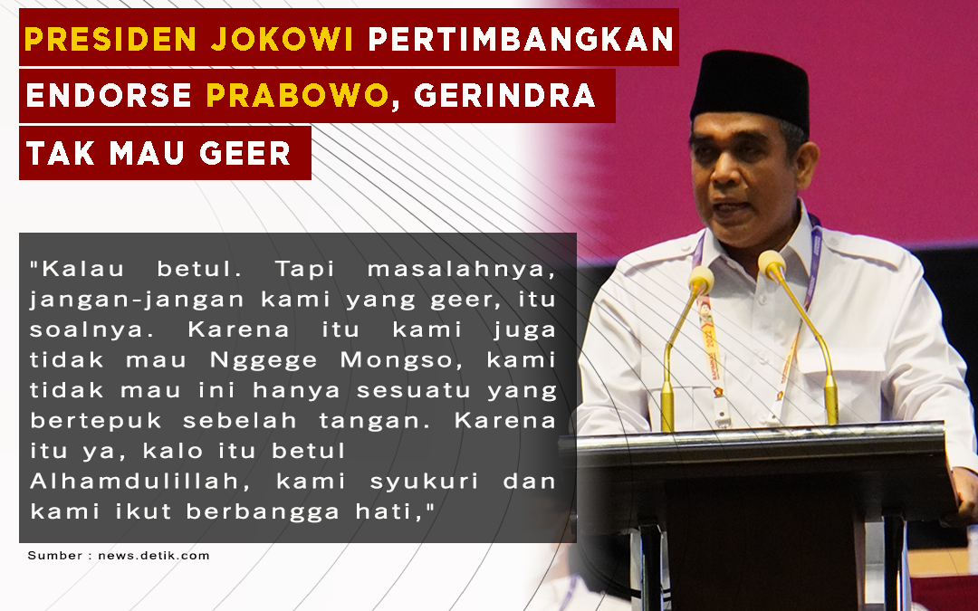 Media Asing Sebut Jokowi Pertimbangkan Endorse Prabowo, Gerindra Tak Mau Geer