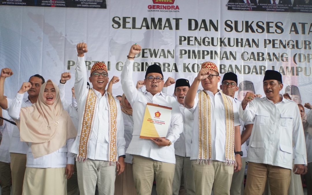 Rahmat Mirzani Kukuhkan DPC Gerindra Kota Bandar Lampung