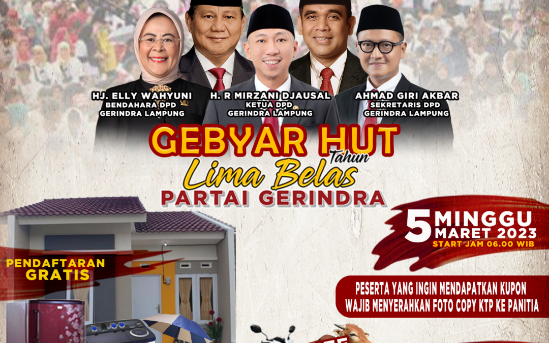 Wow! Pendaftar Jalan Sehat Gerindra Lampung Berhadiah Rumah Tembus 17 Ribu
